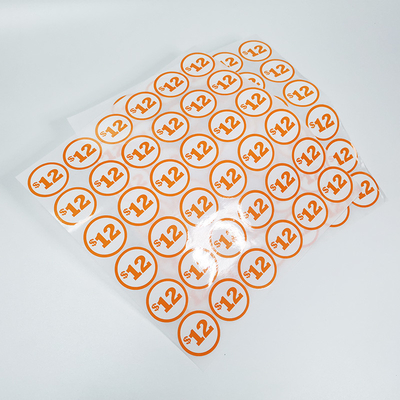 Glossy Custom Retail Labels BOPP Film Price Tag Adhesive CMYK Circle Sticker Labels
