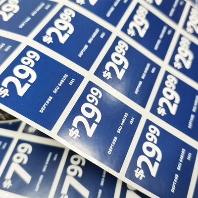 Rectangular Oval Custom Retail Labels Self Adhesive Rotary Vinyl Printing Paper