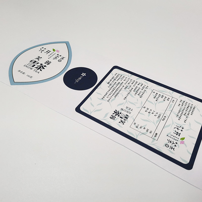 BOPP Waterproof Cosmetic Labels Varnishing CMYK Glossy Vinyl Sticker Paper