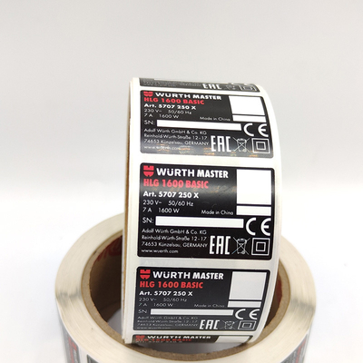 CMYK Adhesive Label Stickers Serial Custom Number Sticker BOPP Film