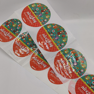 CMYK Custom Glossy Label Stickers Circular Printed Self Adhesive Labels