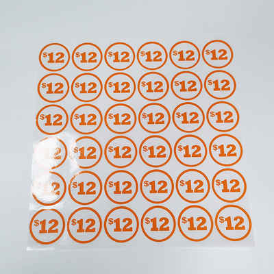 Glossy Custom Retail Labels BOPP Film Price Tag Adhesive CMYK Circle Sticker Labels