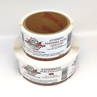CMYK Printable Preserved Food Adhesive Labels Waterproof Self Adhesive Food Labels