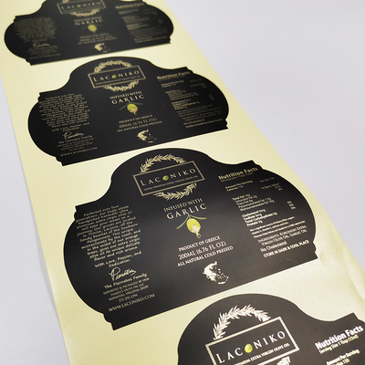 Die Cut BOPP Food Adhesive Labels Rectangular Removable Foil Stamping Labels