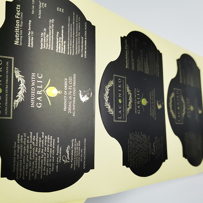 Die Cut Golden Foil Stamping Shining Food Adhesive Labels Custom Shape