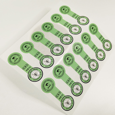 Green Lollipop Food Adhesive Labels Die Cut Stickers For Sealing Boxes Pantone PMS