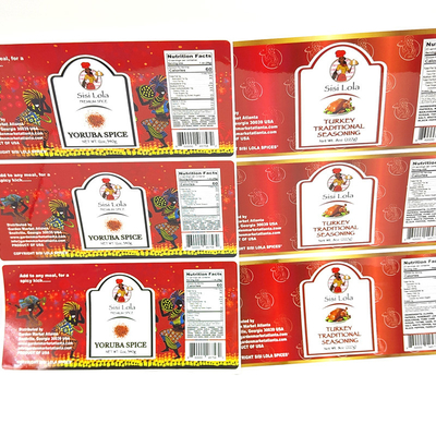 BOPP Film Printable Adhesive Labels Sauce Jar CMYK Stickers For Packaging Food
