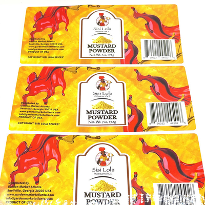 Barcode Glossy Food Packaging Labels Matt Laminated Self Adhesive Sticker Labels
