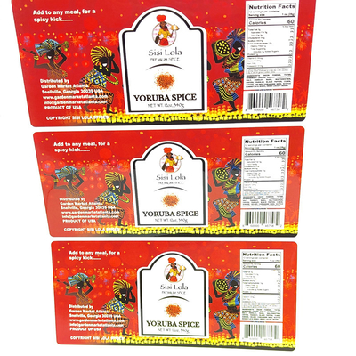Barcode Glossy Food Packaging Labels Matt Laminated Self Adhesive Sticker Labels
