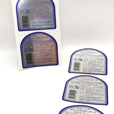 Embossing Adhesive Wine Labels Pantone CMYK Adhesive Wine Bottle Labels