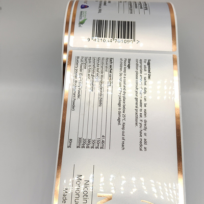 Glassine Cosmetic Product Labels CMYK Printable Shiny Sticker Paper