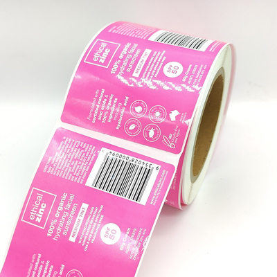 Glossy Laminated Waterproof Cosmetic Labels CMYK Makeup White Label