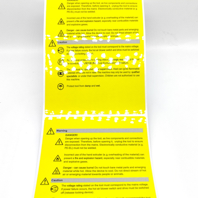 Matte Adhesive Anti Static Label CMYK Caution Industrial Sticker Paper
