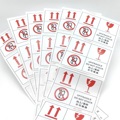 Glossy Laminate Warning Label Stickers BOPP Oval Waterproof Vinyl Sticker Paper