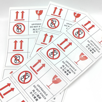 Glossy Laminate Warning Label Stickers BOPP Oval Waterproof Vinyl Sticker Paper